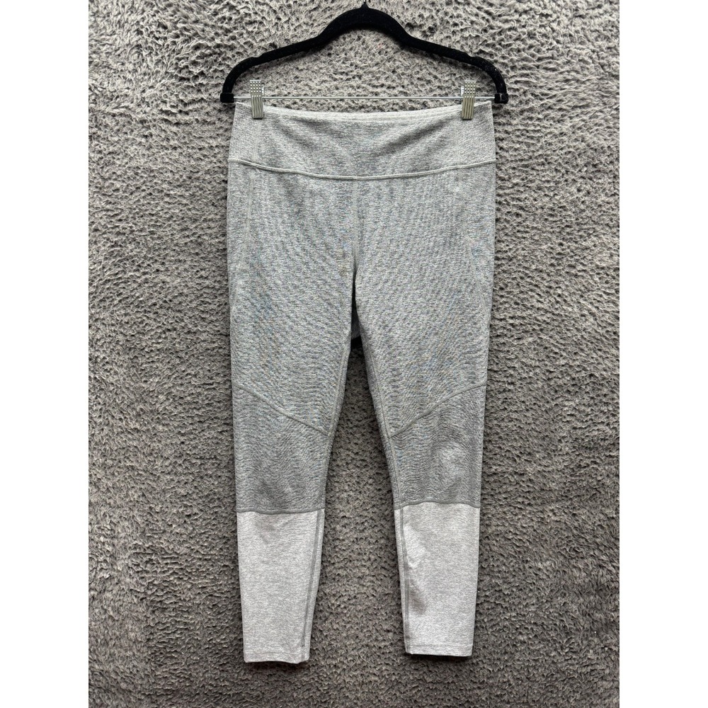 Outdoor Voices Two-Tone 7/8 Textured Compression Leggings Dove Ash Womens Size L